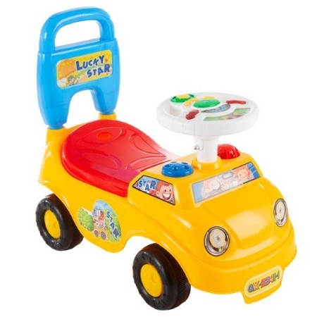 TOY TIME Ride On Activity Car Toy Push Walking with Steering Wheel, Lights, Sounds, Music for Babies/Toddlers 856387ISN